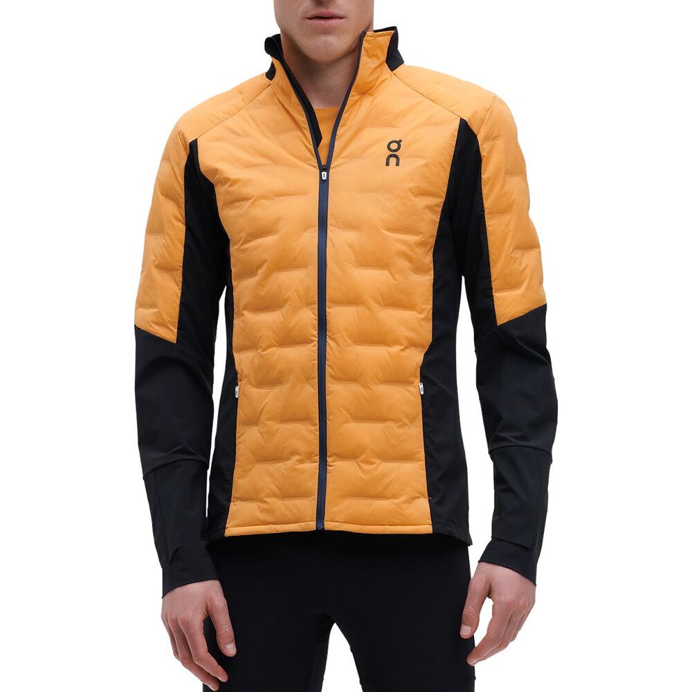 ON Running Climate Jacket in Mango Orange Gold Mens Sz M Running Puffer GREAT!